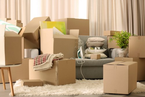 Careful handling of furniture in a building with narrow access near Lisson Grove
