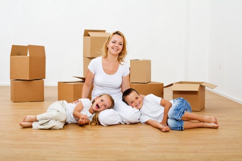 Household belongings prepared for a Lisson Grove home move