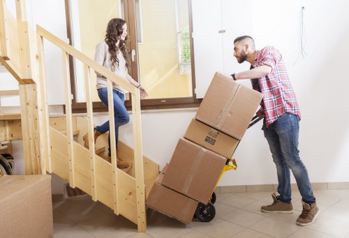 Professional furniture removal in a busy London neighborhood